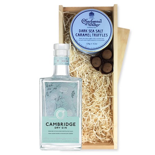 Cambridge Dry Gin 70cl And Dark Sea Salt Charbonnel Chocolates Box